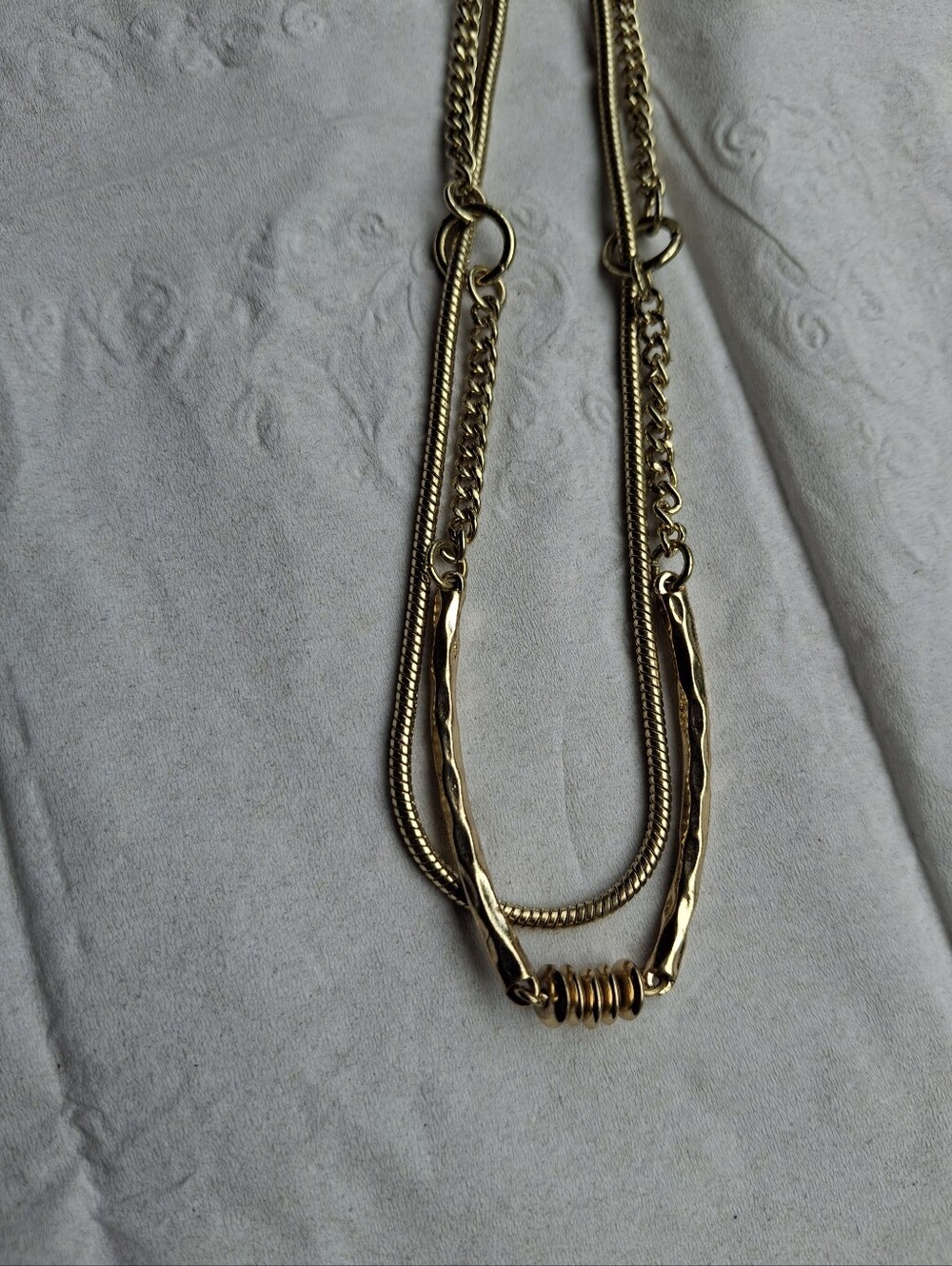 Vintage Gold-Tone Layered Chain Necklace